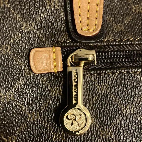 Rioni Dark Brown and Tan Tote Bag from Italy - Picture 5 of 14